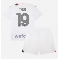 Camiseta AC Milan Theo Hernandez #19 Segunda Equipación Replica 2023-24 para niños mangas cortas (+ Pantalones cortos)